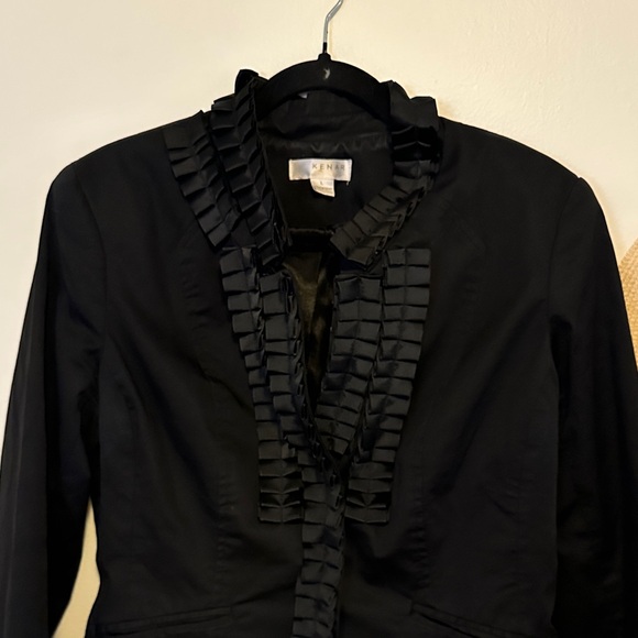 Kenar Black Ruffled Blazer - Picture 3 of 9